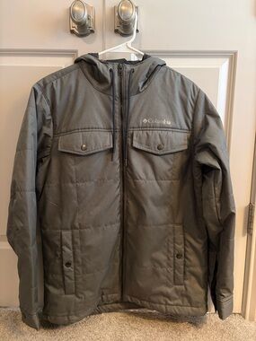 Columbia Men's Gray Hooded Puffer Jacket
